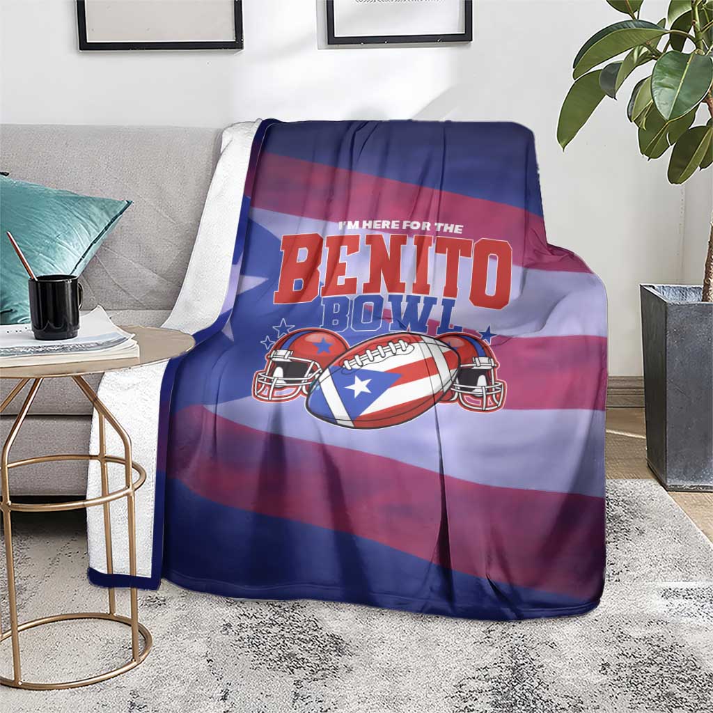 Benito Bowl Fan Gear Blanket with Puerto Rican Flag Football Graphic