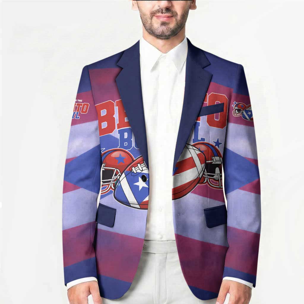 Benito Bowl Fan Gear Blazer with Puerto Rican Flag Football Graphic