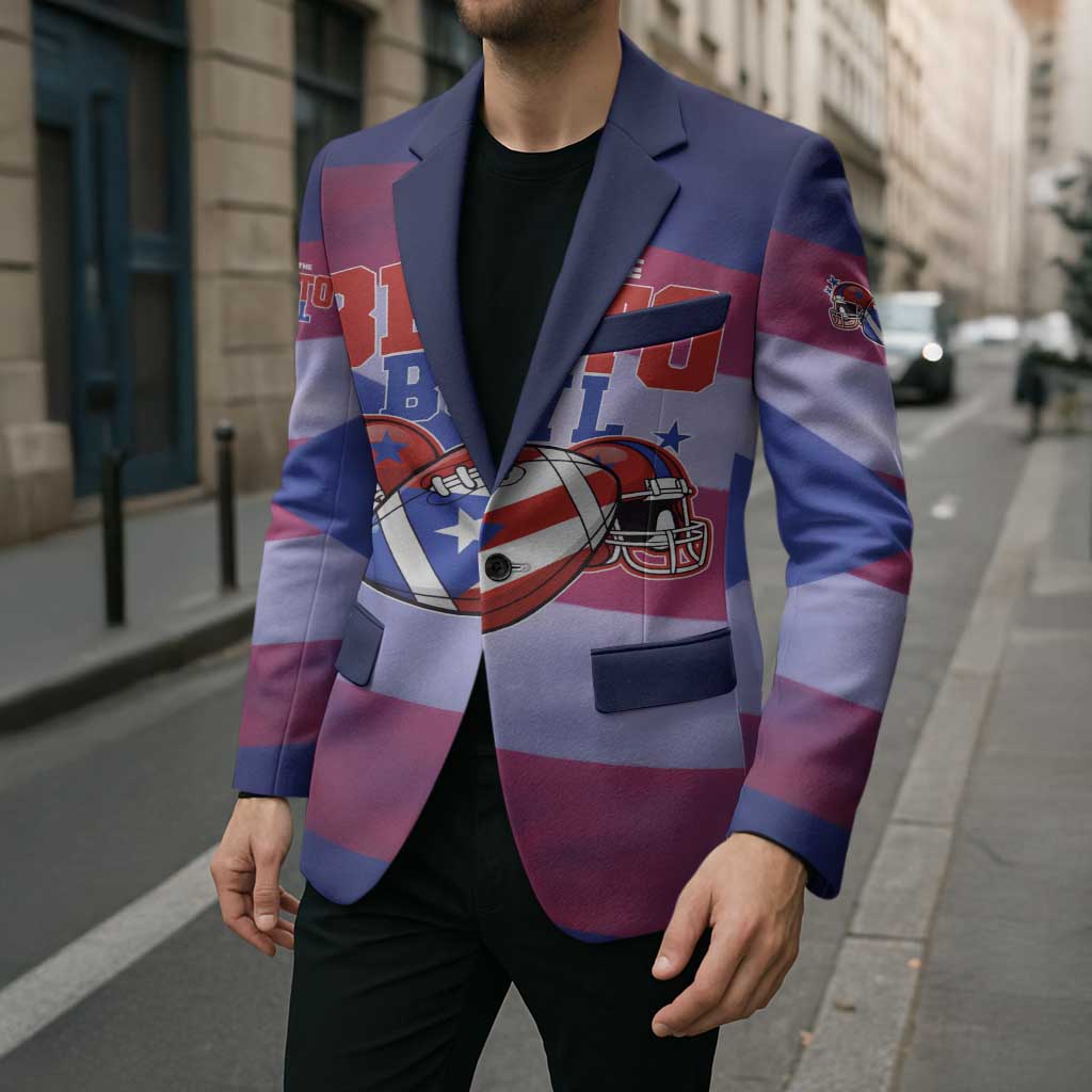 Benito Bowl Fan Gear Blazer with Puerto Rican Flag Football Graphic