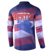 Benito Bowl Fan Gear Button Sweatshirt with Puerto Rican Flag Football Graphic
