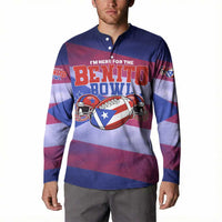 Benito Bowl Fan Gear Button Sweatshirt with Puerto Rican Flag Football Graphic