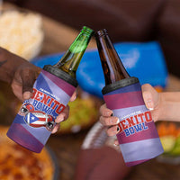 Benito Bowl Fan Gear 4 in 1 Can Cooler Tumbler with Puerto Rican Flag Football Graphic