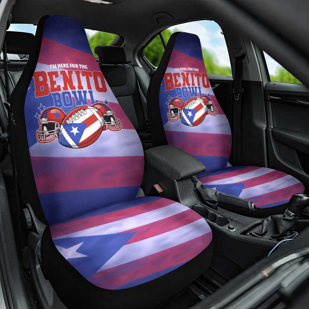 Benito Bowl Fan Gear Car Seat Cover with Puerto Rican Flag Football Graphic