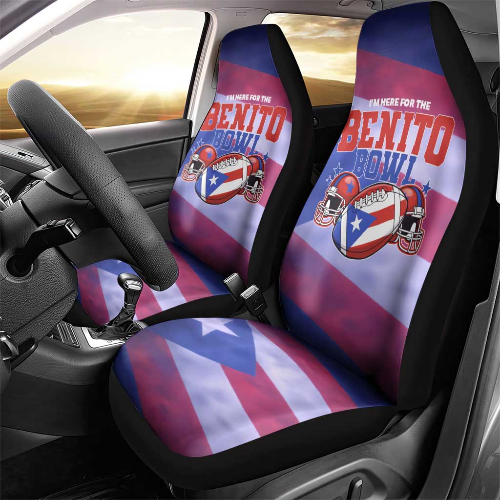 Benito Bowl Fan Gear Car Seat Cover with Puerto Rican Flag Football Graphic