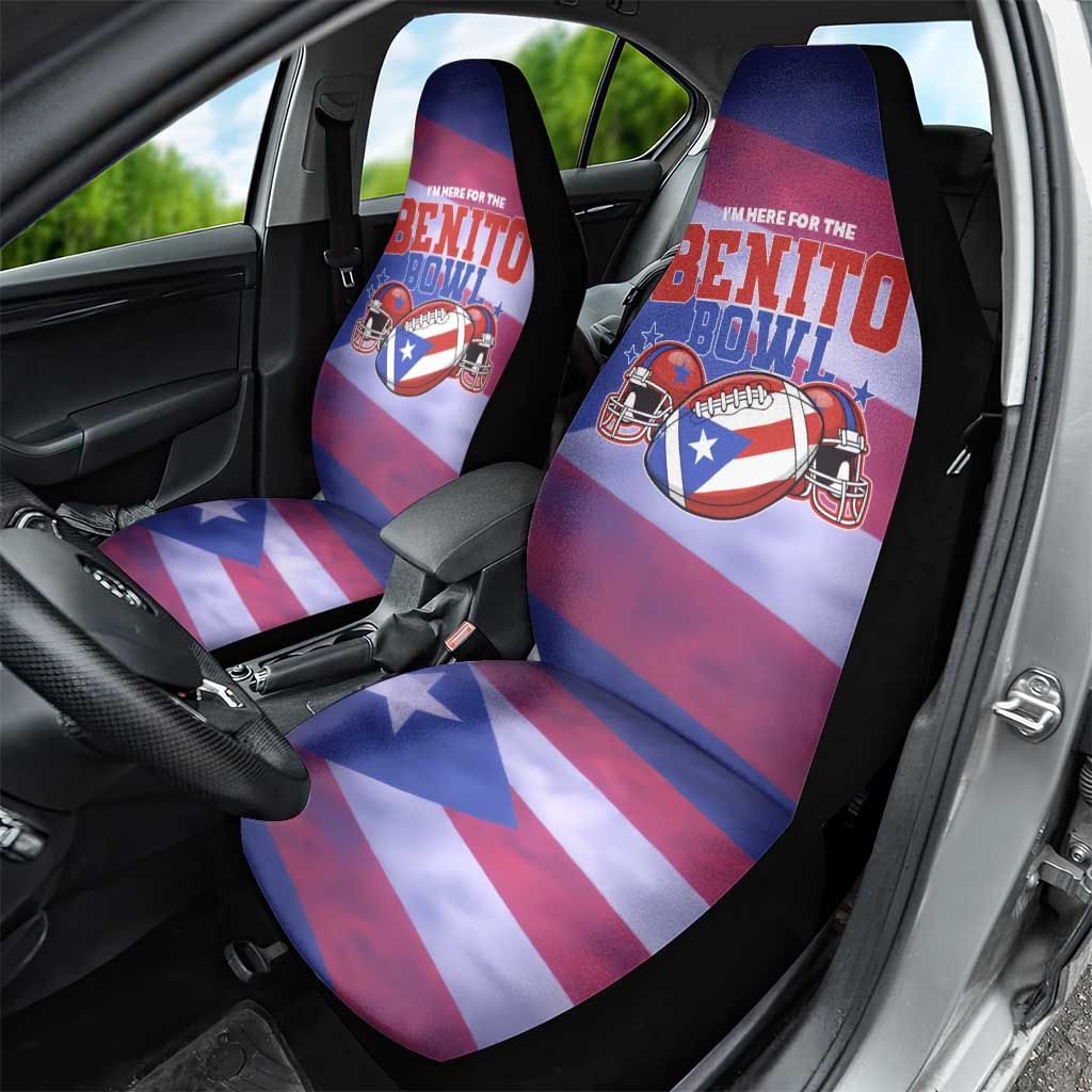 Benito Bowl Fan Gear Car Seat Cover with Puerto Rican Flag Football Graphic