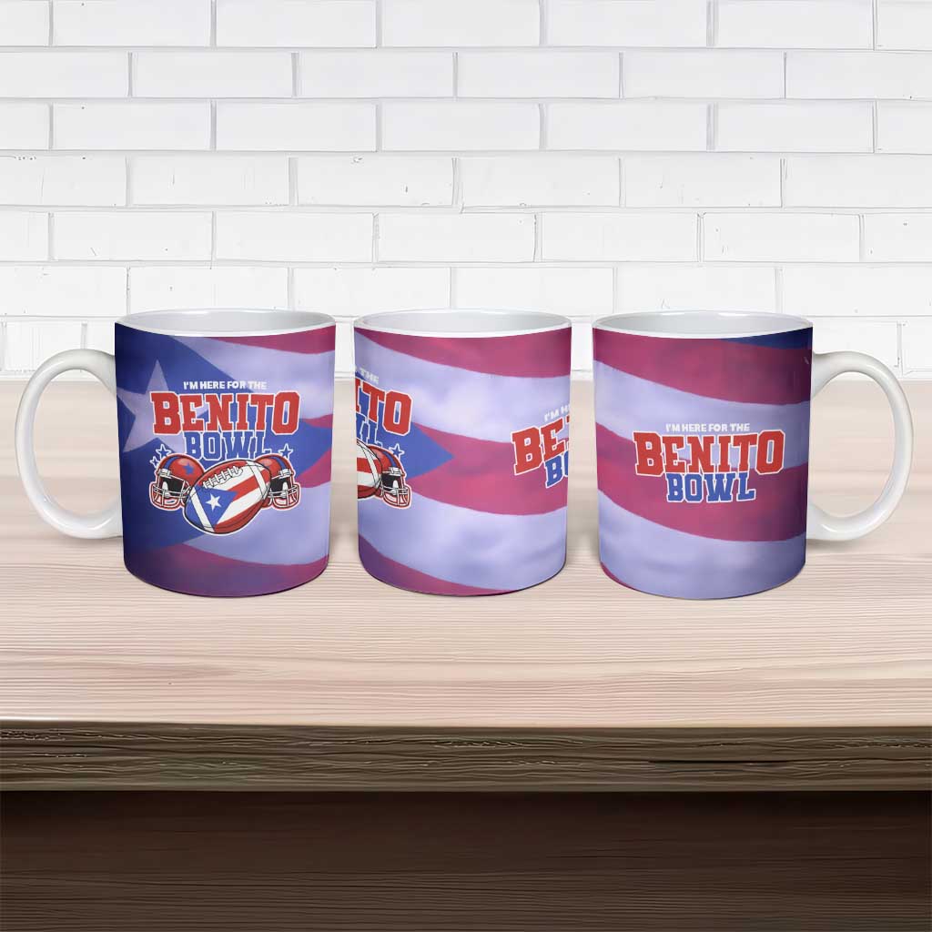 Benito Bowl Fan Gear Ceramic Mug with Puerto Rican Flag Football Graphic