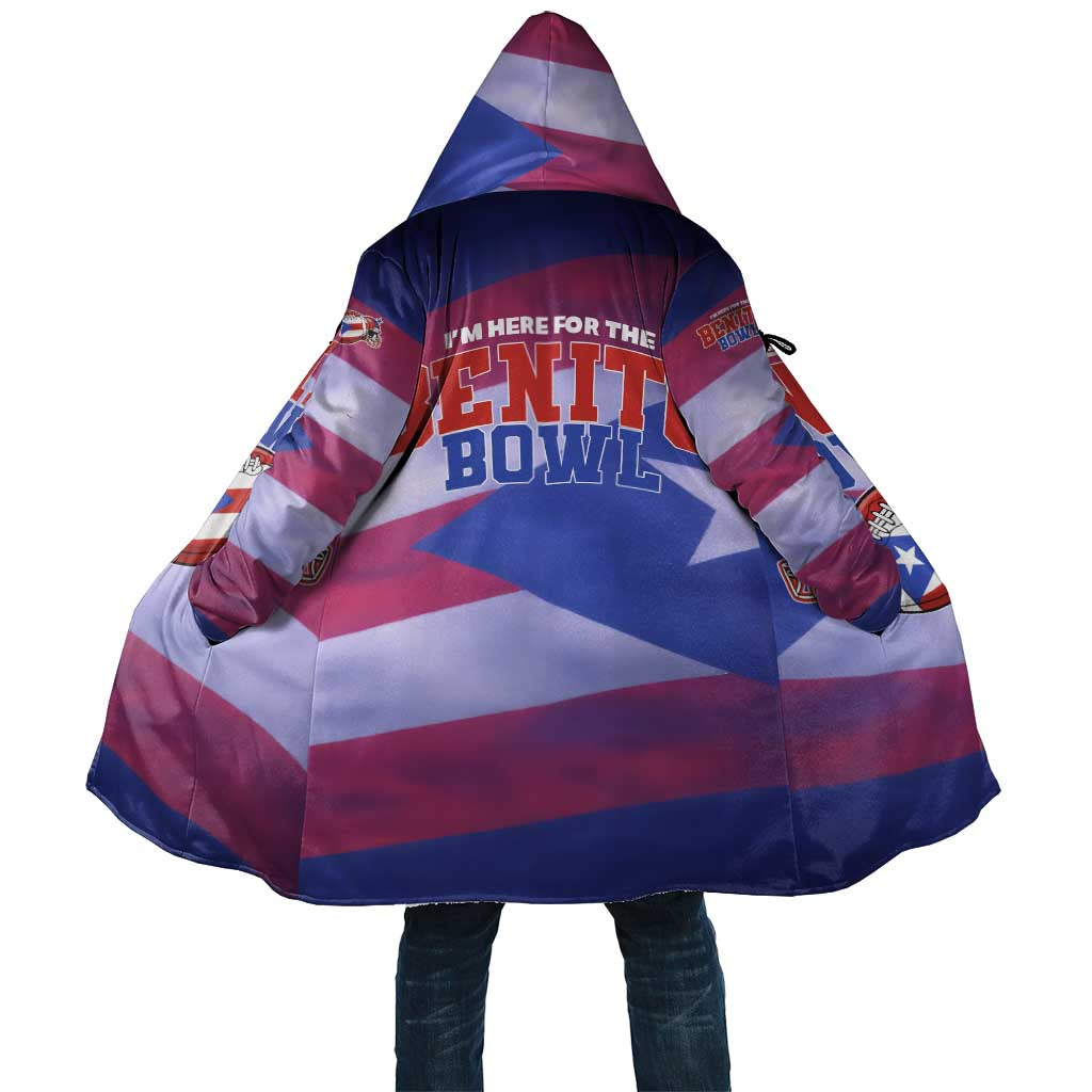 Benito Bowl Fan Gear Cloak with Puerto Rican Flag Football Graphic