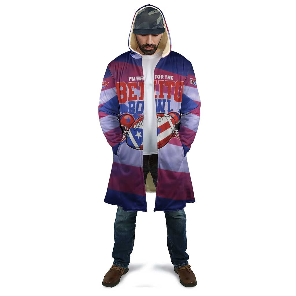 Benito Bowl Fan Gear Cloak with Puerto Rican Flag Football Graphic