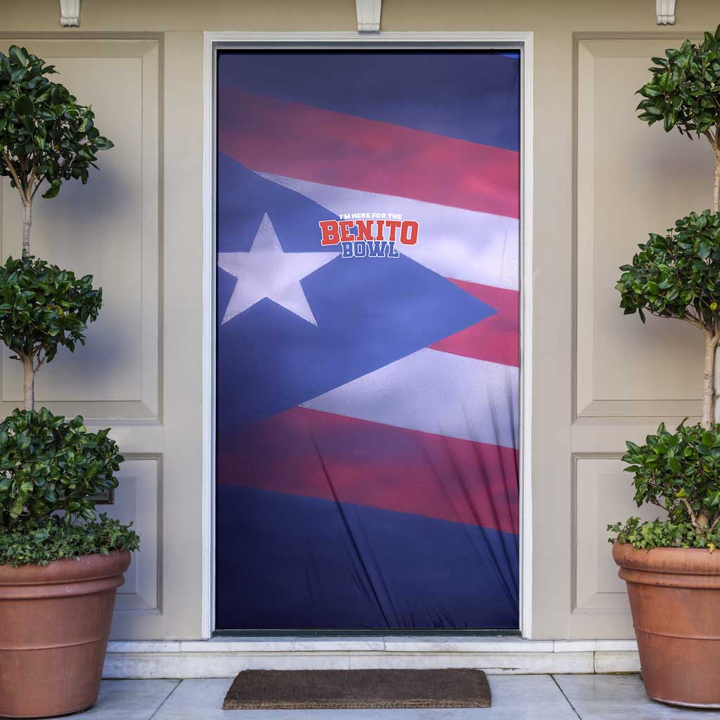 Benito Bowl Fan Gear Door Cover with Puerto Rican Flag Football Graphic