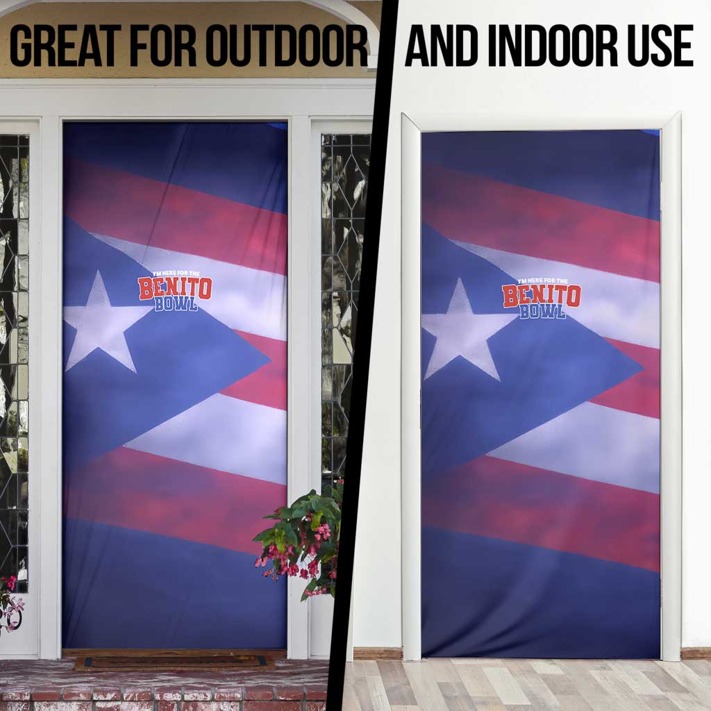Benito Bowl Fan Gear Door Cover with Puerto Rican Flag Football Graphic