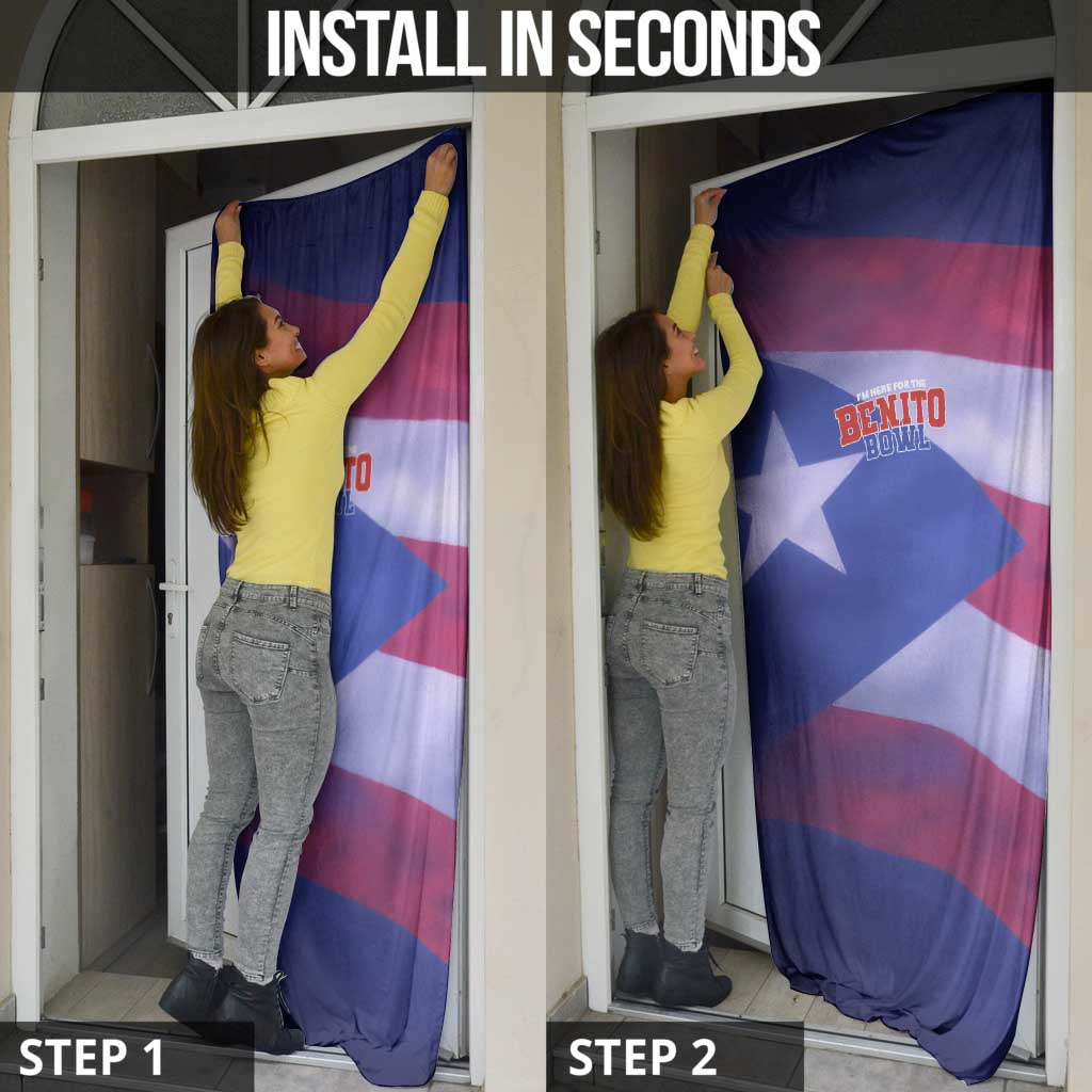 Benito Bowl Fan Gear Door Cover with Puerto Rican Flag Football Graphic