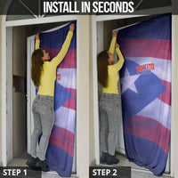 Benito Bowl Fan Gear Door Cover with Puerto Rican Flag Football Graphic