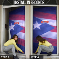 Benito Bowl Fan Gear Door Cover with Puerto Rican Flag Football Graphic