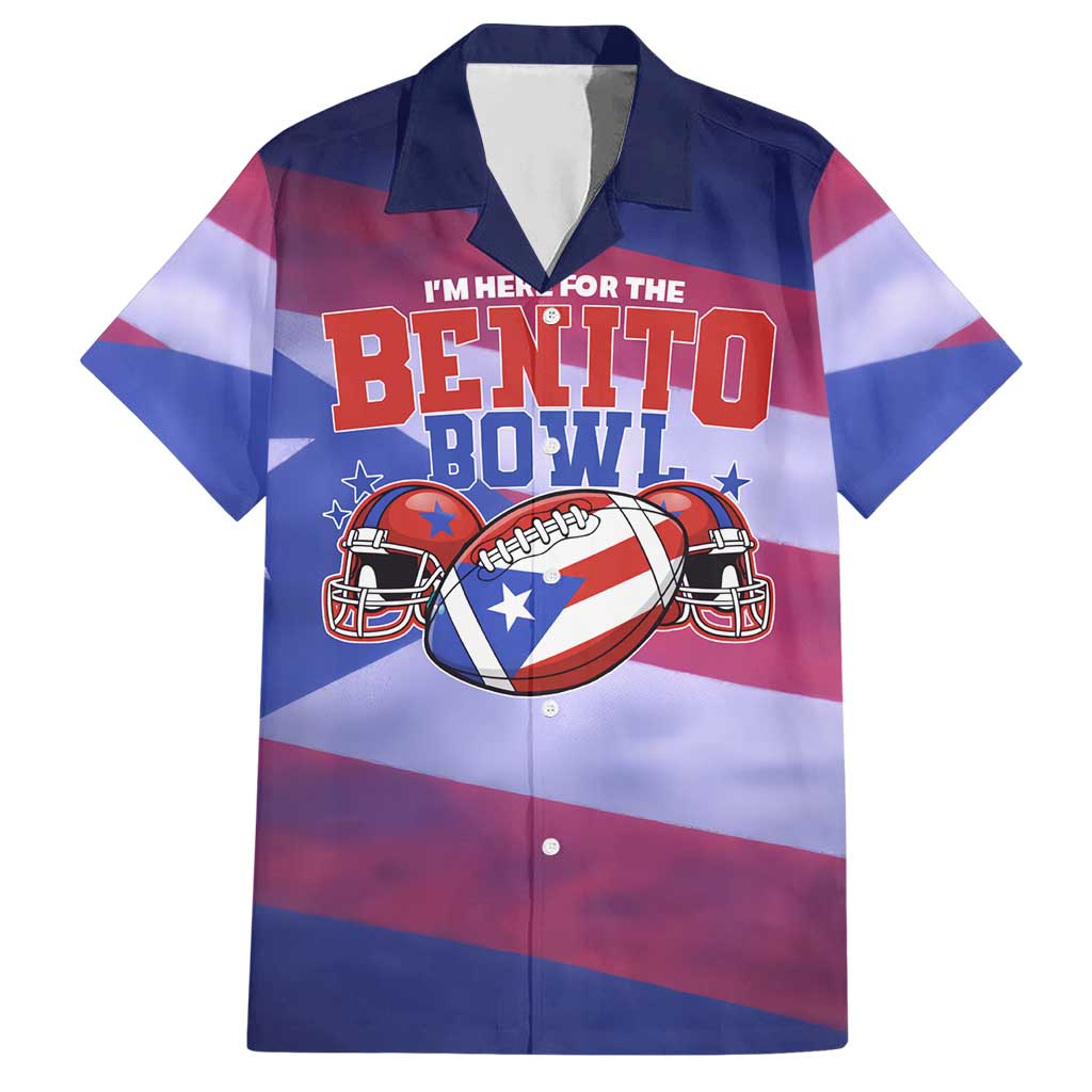 Benito Bowl Fan Gear Hawaiian Shirt with Puerto Rican Flag Football Graphic