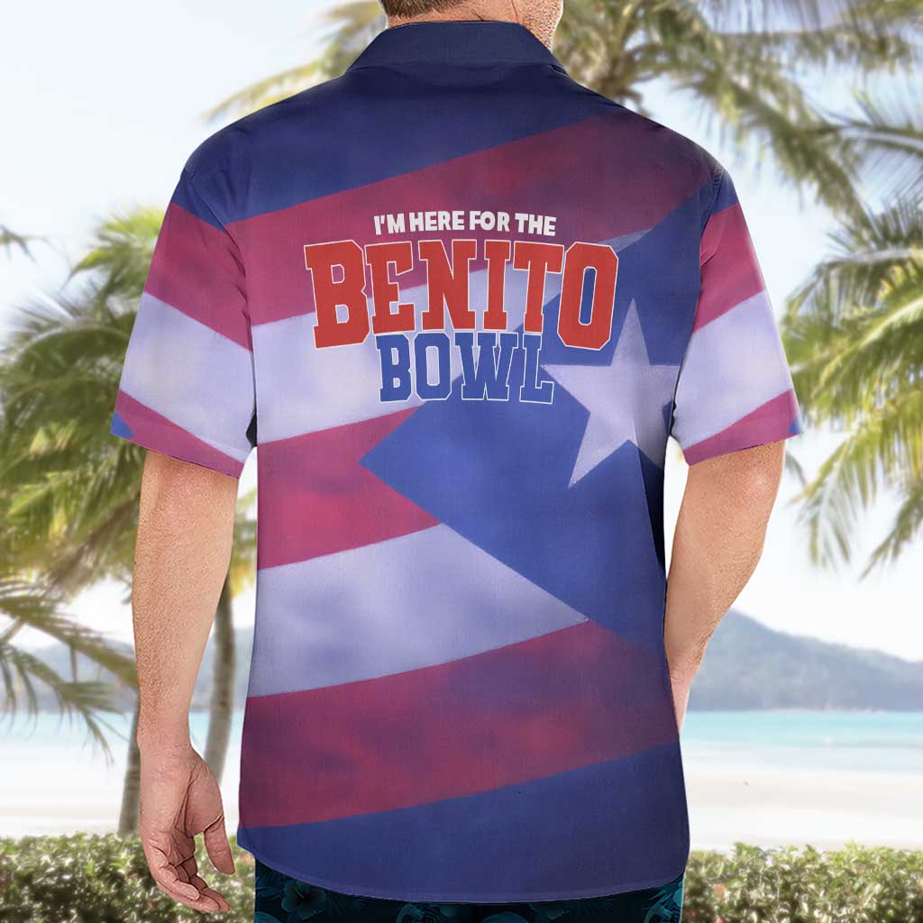 Benito Bowl Fan Gear Hawaiian Shirt with Puerto Rican Flag Football Graphic