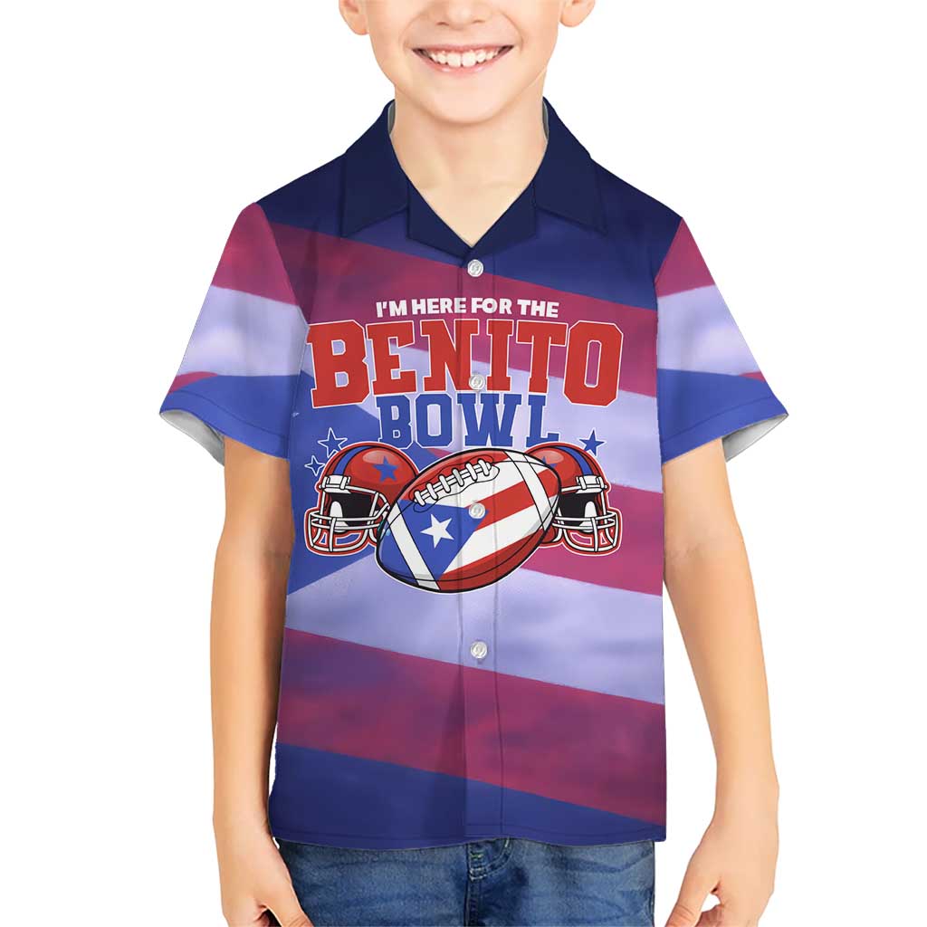 Benito Bowl Fan Gear Hawaiian Shirt with Puerto Rican Flag Football Graphic