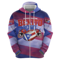 Benito Bowl Fan Gear Hoodie with Puerto Rican Flag Football Graphic
