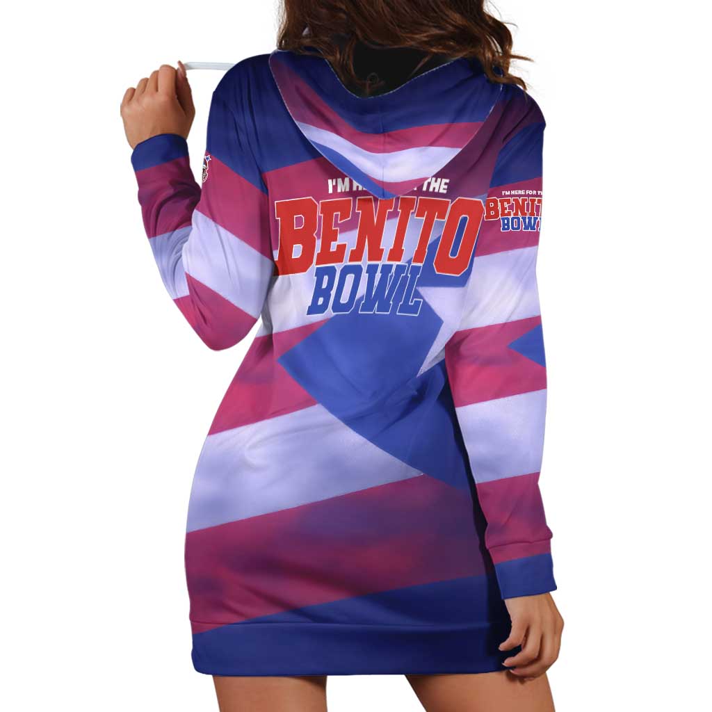 Benito Bowl Fan Gear Hoodie Dress with Puerto Rican Flag Football Graphic