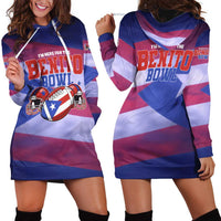 Benito Bowl Fan Gear Hoodie Dress with Puerto Rican Flag Football Graphic