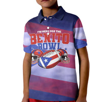 Benito Bowl Fan Gear Kid Polo Shirt with Puerto Rican Flag Football Graphic
