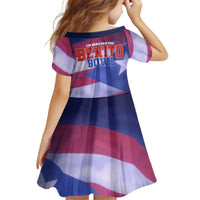 Benito Bowl Fan Gear Kid Short Sleeve Dress with Puerto Rican Flag Football Graphic