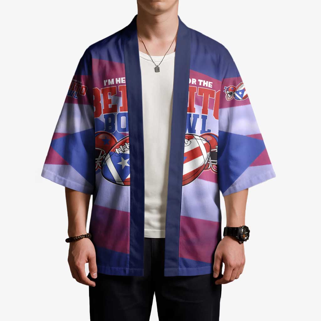 Benito Bowl Fan Gear Kimono with Puerto Rican Flag Football Graphic