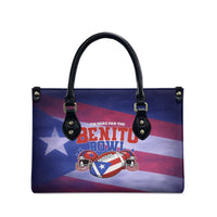 Benito Bowl Fan Gear Leather Bag with Puerto Rican Flag Football Graphic