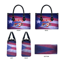 Benito Bowl Fan Gear Leather Bag with Puerto Rican Flag Football Graphic