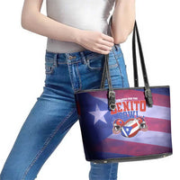 Benito Bowl Fan Gear Leather Tote Bag with Puerto Rican Flag Football Graphic