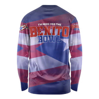 Benito Bowl Fan Gear Long Sleeve Shirt with Puerto Rican Flag Football Graphic
