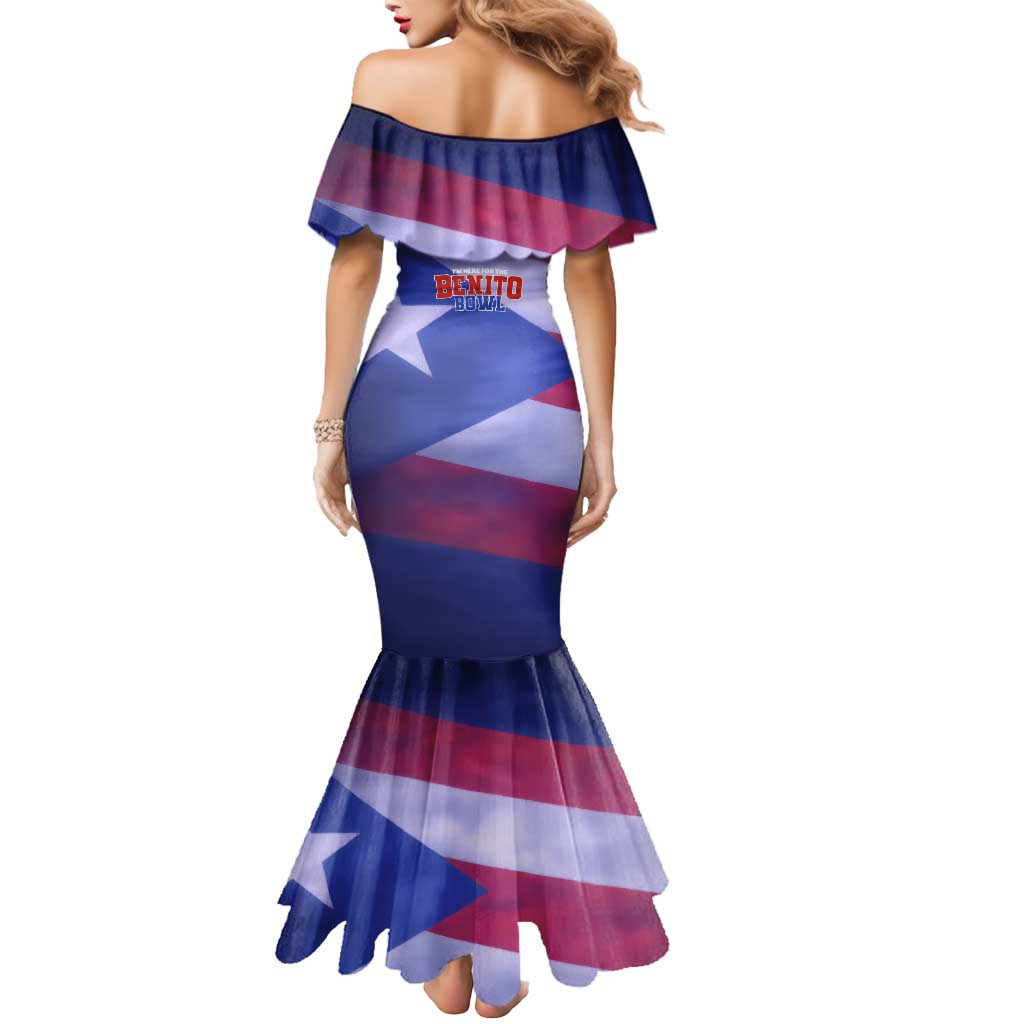 Benito Bowl Fan Gear Mermaid Dress with Puerto Rican Flag Football Graphic