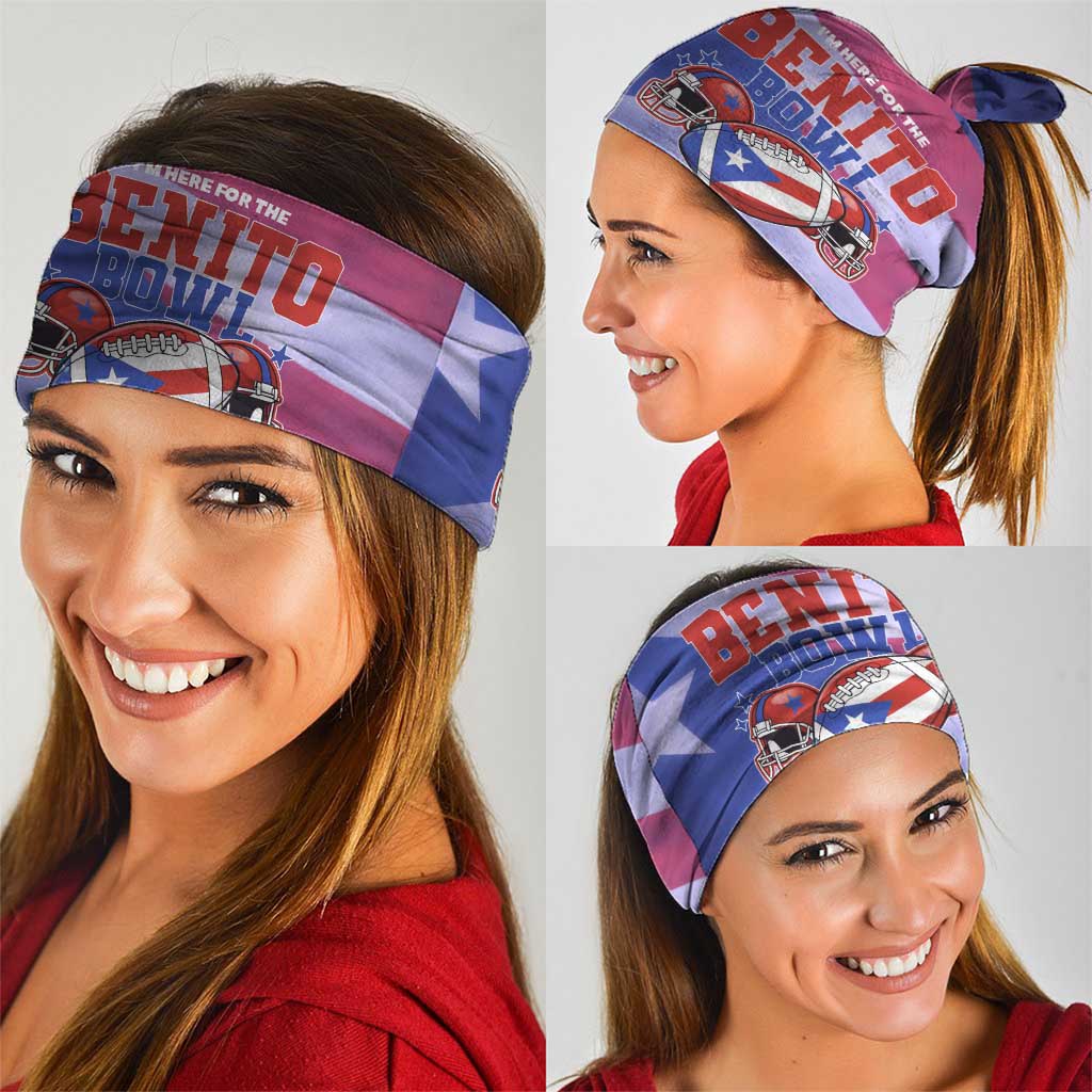 Benito Bowl Fan Gear Neck Gaiter with Puerto Rican Flag Football Graphic