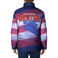 Benito Bowl Fan Gear Padded Jacket with Puerto Rican Flag Football Graphic