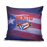Benito Bowl Fan Gear Pillow Cover with Puerto Rican Flag Football Graphic