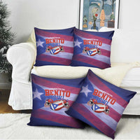 Benito Bowl Fan Gear Pillow Cover with Puerto Rican Flag Football Graphic