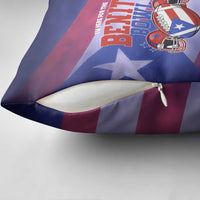 Benito Bowl Fan Gear Pillow Cover with Puerto Rican Flag Football Graphic