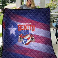 Benito Bowl Fan Gear Quilt with Puerto Rican Flag Football Graphic