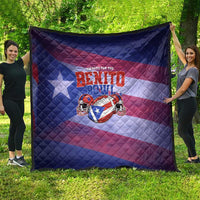 Benito Bowl Fan Gear Quilt with Puerto Rican Flag Football Graphic