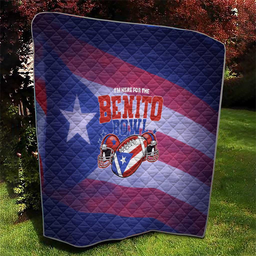 Benito Bowl Fan Gear Quilt with Puerto Rican Flag Football Graphic