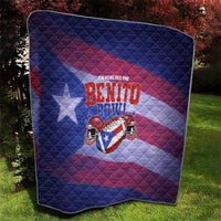 Benito Bowl Fan Gear Quilt with Puerto Rican Flag Football Graphic