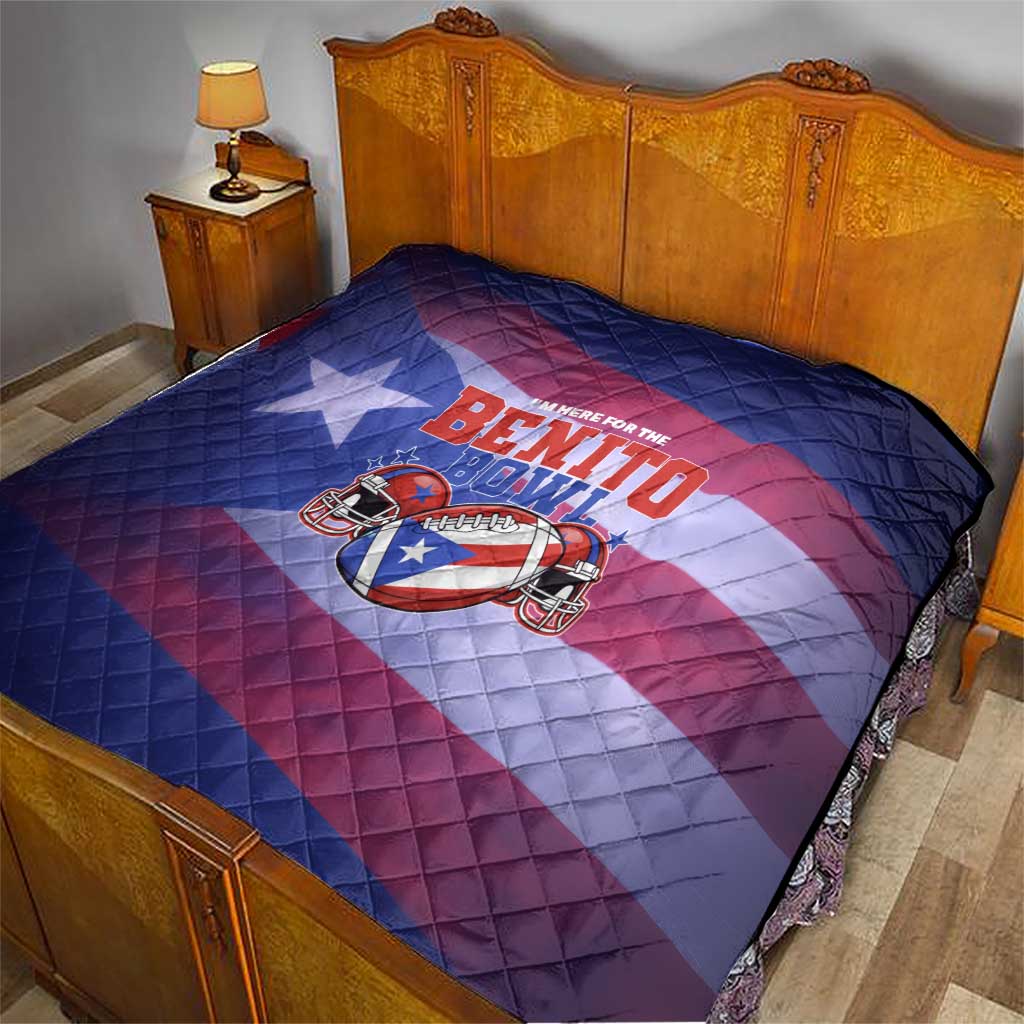 Benito Bowl Fan Gear Quilt with Puerto Rican Flag Football Graphic