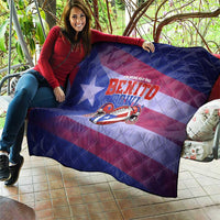 Benito Bowl Fan Gear Quilt with Puerto Rican Flag Football Graphic