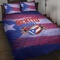Benito Bowl Fan Gear Quilt Bed Set with Puerto Rican Flag Football Graphic