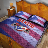 Benito Bowl Fan Gear Quilt Bed Set with Puerto Rican Flag Football Graphic