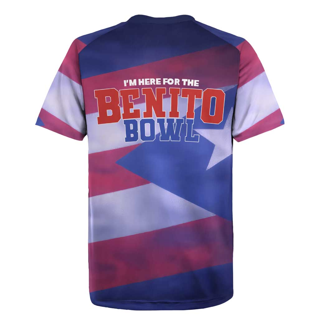 Benito Bowl Fan Gear Rugby Jersey with Puerto Rican Flag Football Graphic