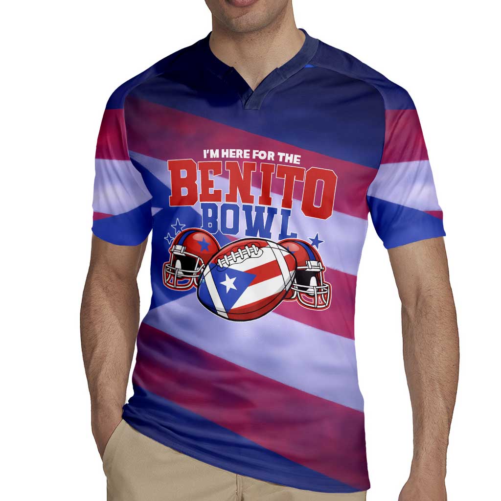 Benito Bowl Fan Gear Rugby Jersey with Puerto Rican Flag Football Graphic