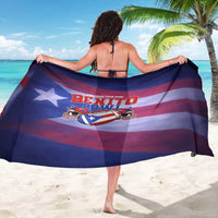 Benito Bowl Fan Gear Sarong with Puerto Rican Flag Football Graphic