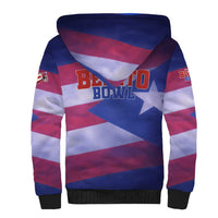 Benito Bowl Fan Gear Sherpa Hoodie with Puerto Rican Flag Football Graphic