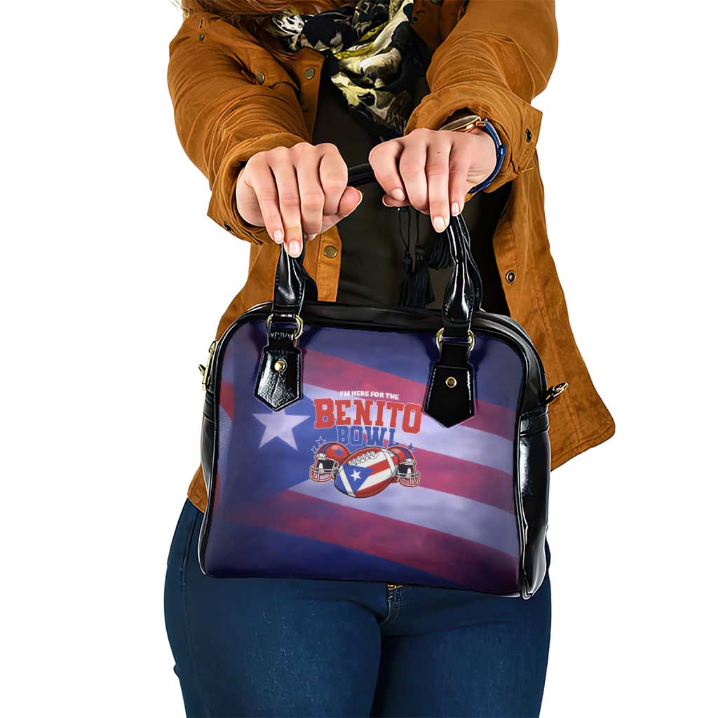 Benito Bowl Fan Gear Shoulder Handbag with Puerto Rican Flag Football Graphic