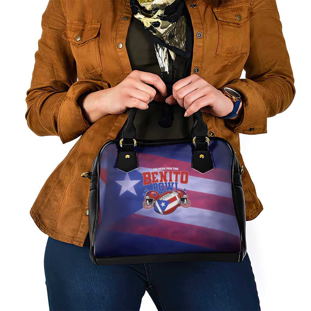 Benito Bowl Fan Gear Shoulder Handbag with Puerto Rican Flag Football Graphic